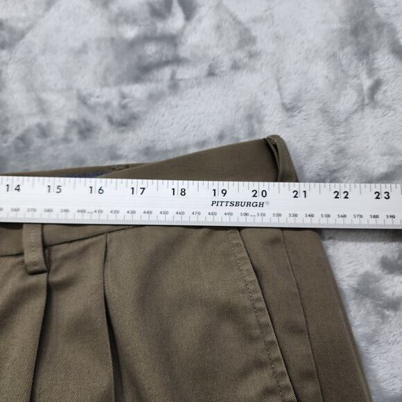 HAGGAR Pants Mens 42X29 Brown Premium No Iron Khaki Classic Fit No Iron Khaki - Picture 9 of 13